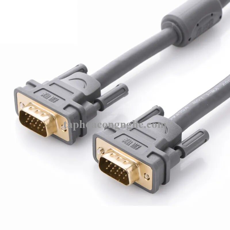 Ugreen 11649 3M màu Xám Cáp tín hiệu VGA 3 + 9 hỗ trợ phân giải 1080P VG104 30011649